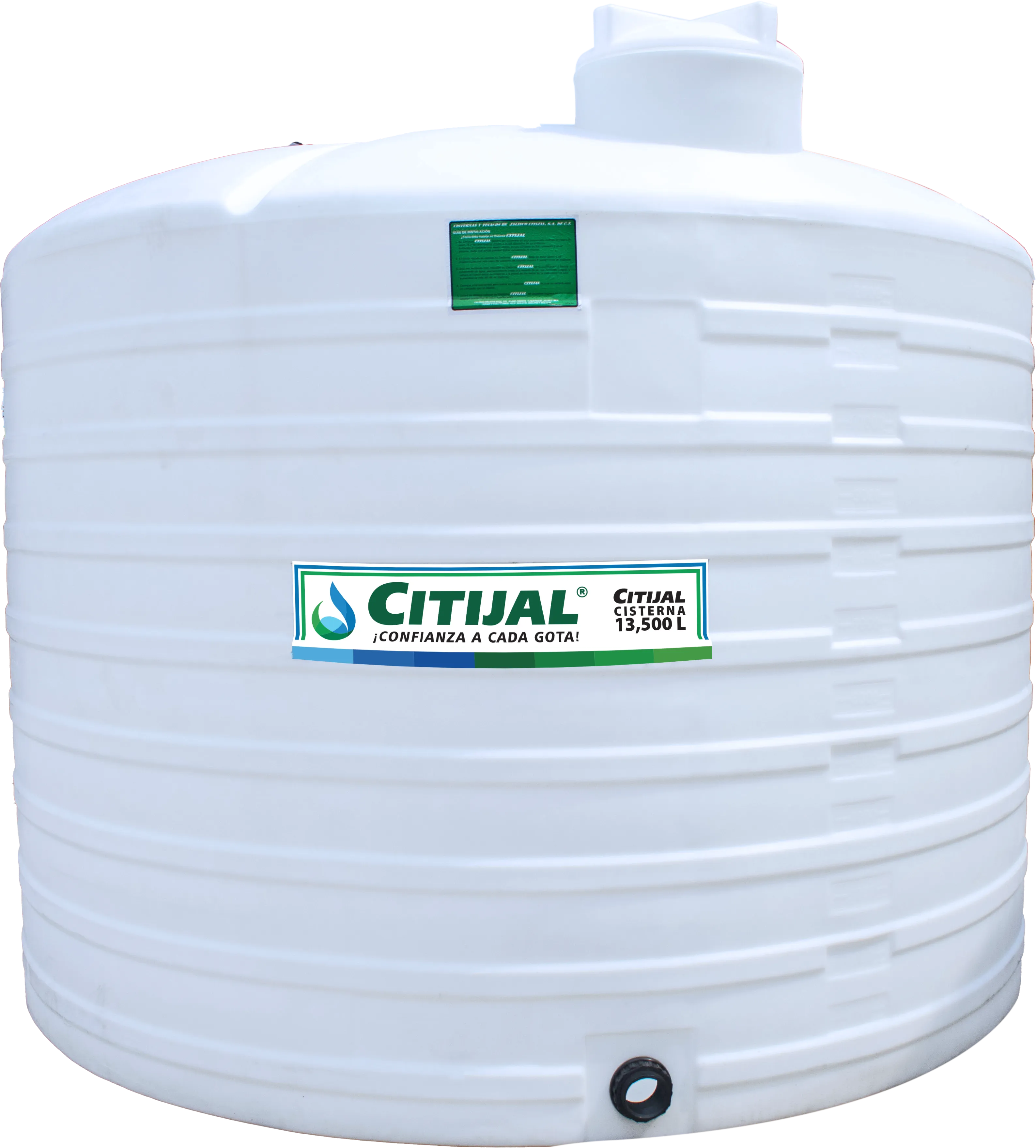 Cisterna Alta Toriesférica Boca Lateral 13,500L